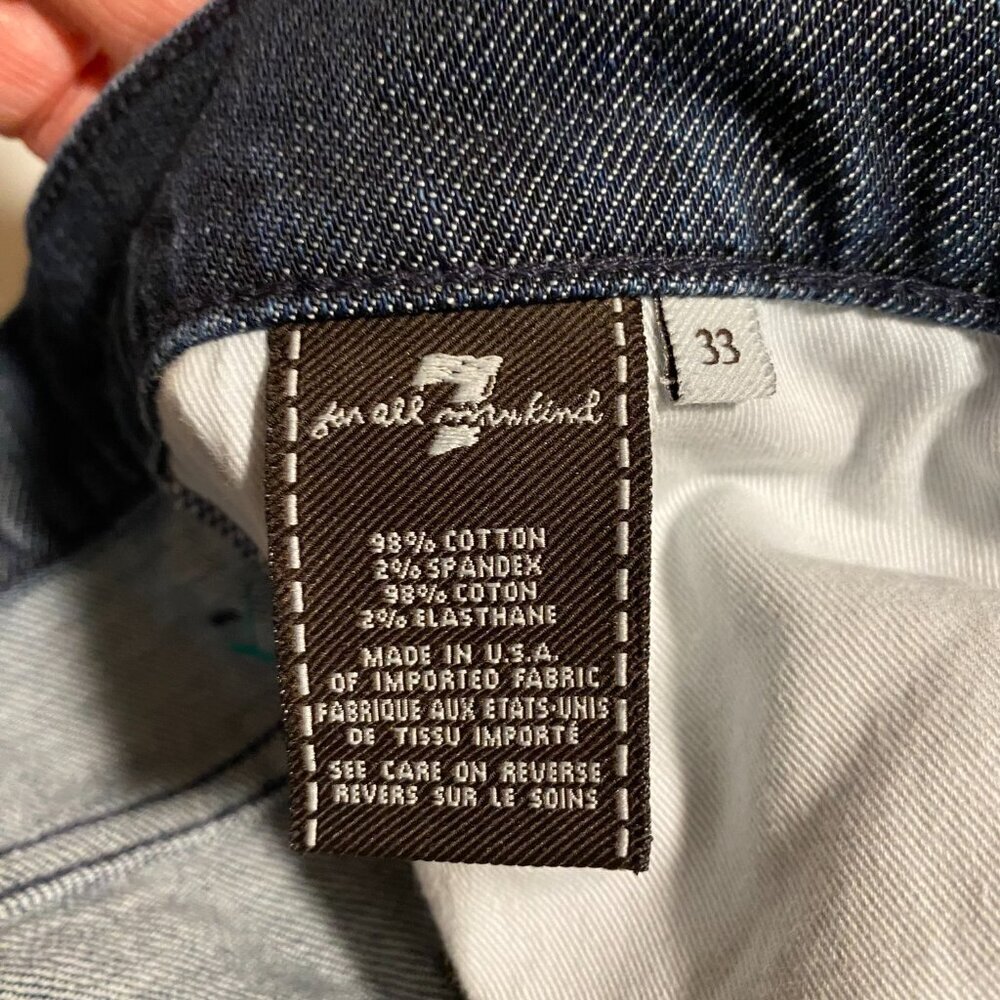 7 For All Mankind Men's 33 JARED Straight Leg Button Fly 100% Cotton Jeans 33x32 - Picture 9 of 10